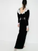 Alessandra Rich lace-trim velvet maxi gown