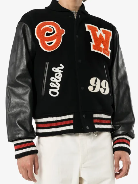 off white college jacket