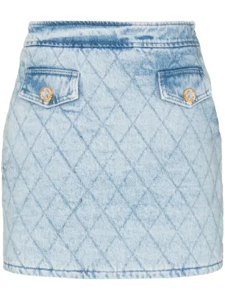 Quilted Denim Mini Skirt - Farfetch