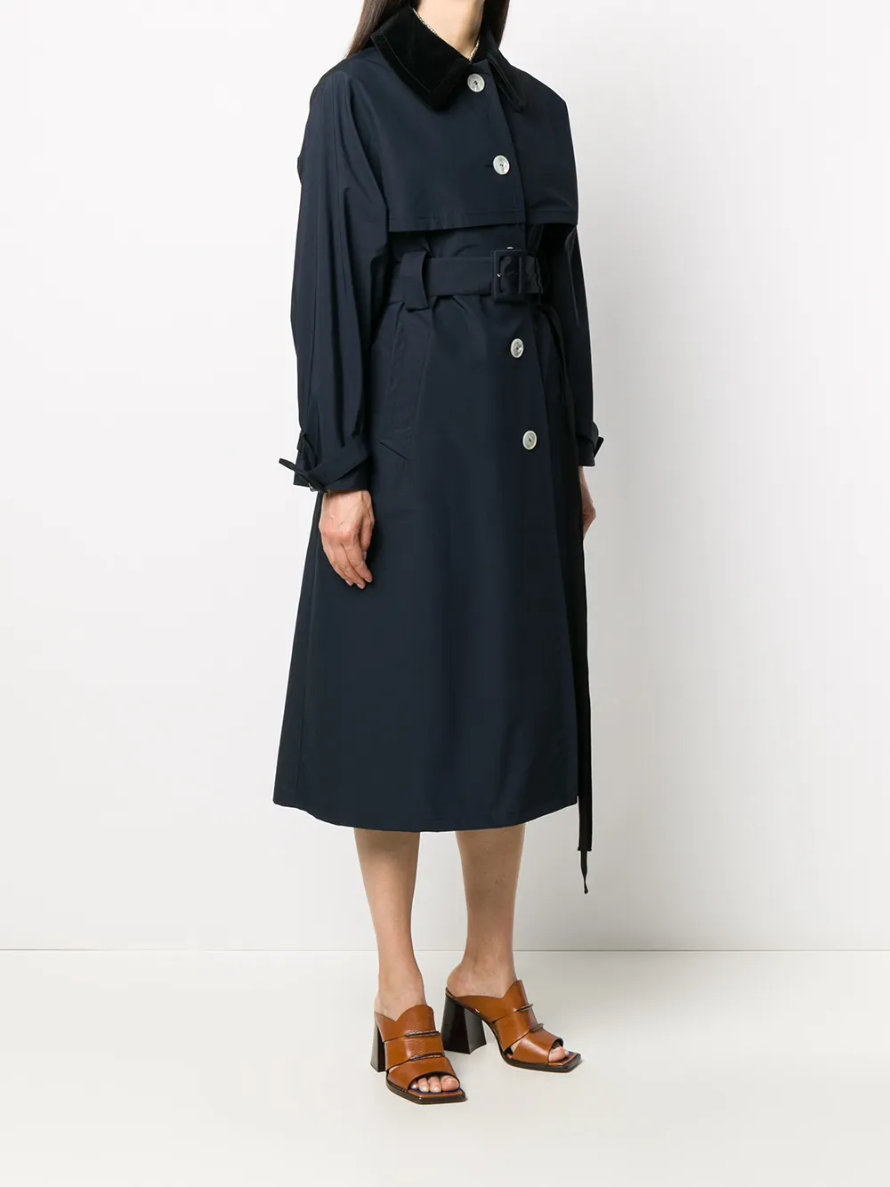 Prada Trenchcoat met enkele rij knopen Blauw