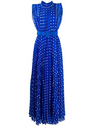 self portrait polka dot dress blue