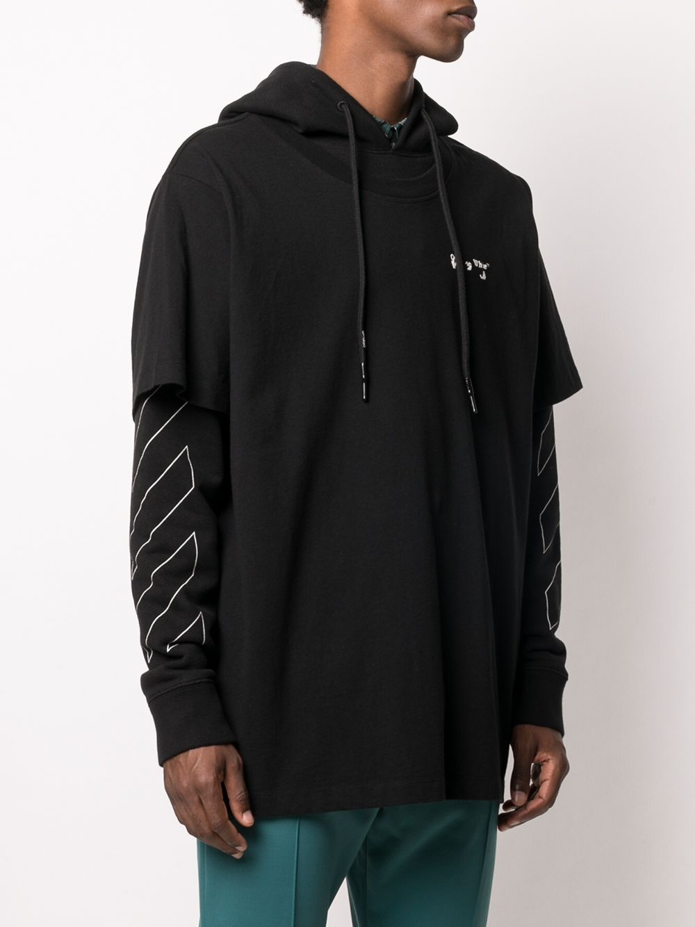 Shop Off-White diagonal-stripe logo-print hoodie with Express Delivery ...