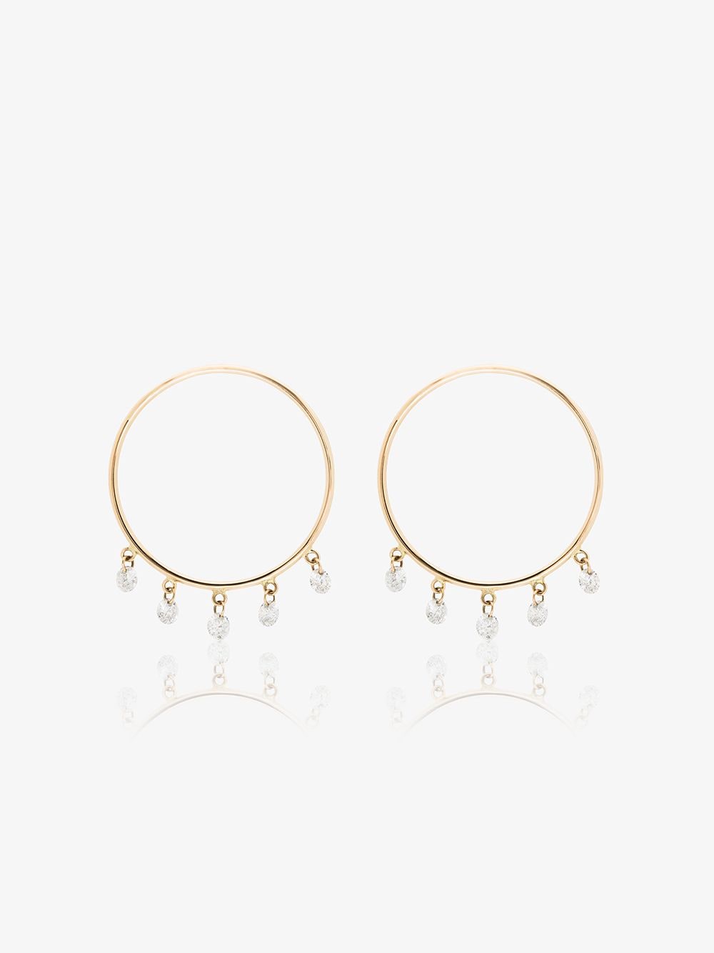 Shop Persée 18kt Yellow Gold Diamond Hoop Earrings