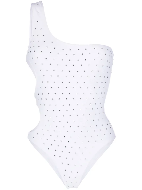white embellished swimsuit