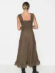 GANNI sleeveless seersucker maxi dress