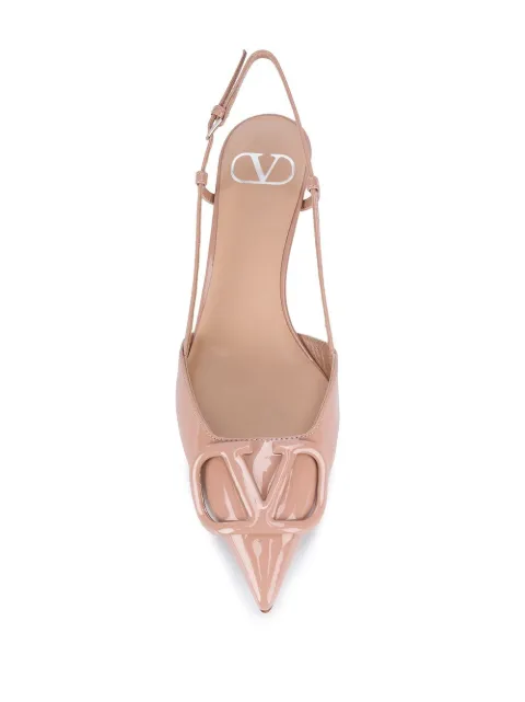 Valentino Garavani Vlogo 40mm Slingback Logo Pumps Farfetch