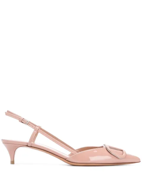 Valentino Garavani Vlogo 40mm Slingback Logo Pumps Farfetch