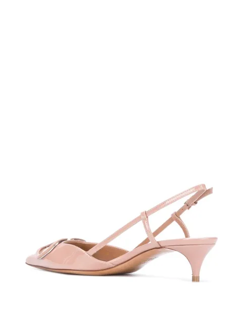 Valentino Garavani Vlogo 40mm Slingback Logo Pumps Farfetch