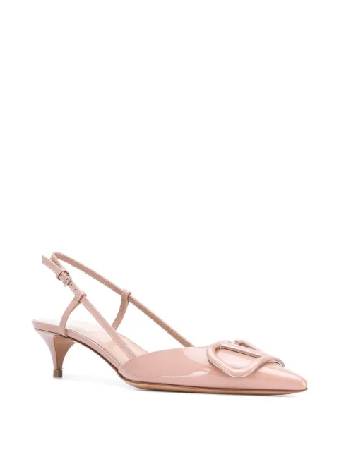 Valentino Garavani Vlogo 40mm Slingback Logo Pumps Farfetch