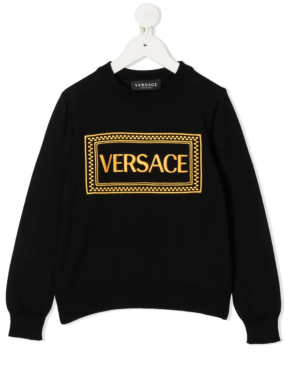 

Versace Kids suéter con logo bordado - Negro