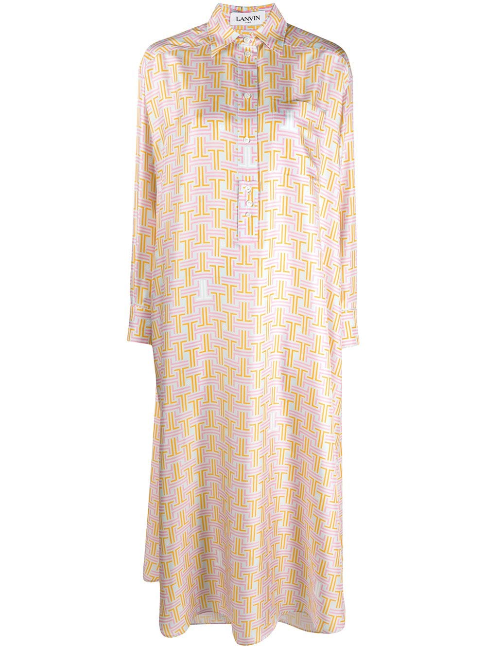 фото Lanvin платье-рубашка с геометричным принтом