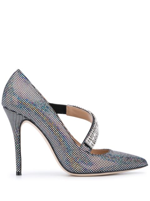 ALESSANDRA RICH CRYSTAL-EMBELLISHED HIGH-HEEL PUMPS