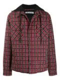 Off-White check-pattern hooded jacket - Red