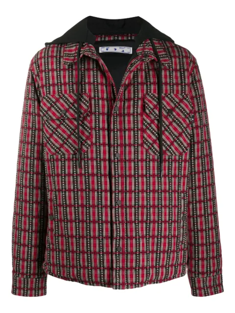 Off-White check-pattern hooded jacket