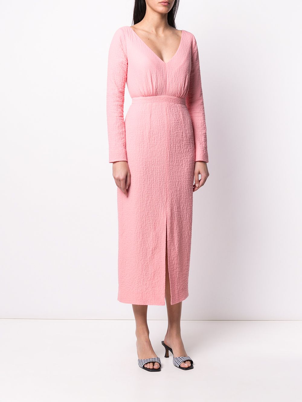 фото Emilia wickstead textured style front slit detail dress