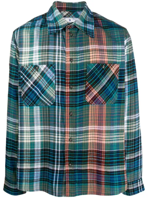 Off-White Stencil Arrows print plaid shirt