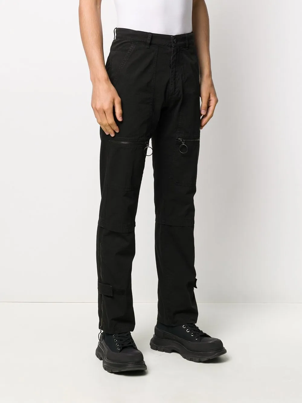  Off-white Multi-pocket Straight-leg Jeans - Black 