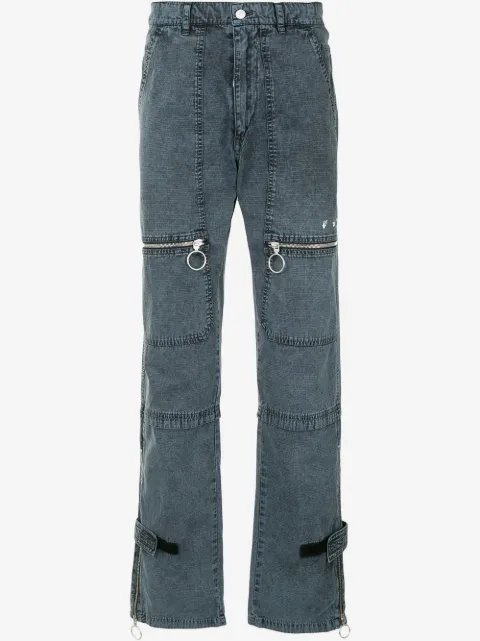 Off-White pantalones rectos con cierre