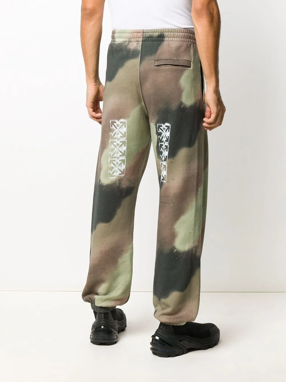 Off-White Trainingsbroek met camouflageprint Groen
