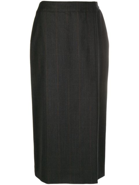 CHANEL straight-fit wrap midi skirt Women