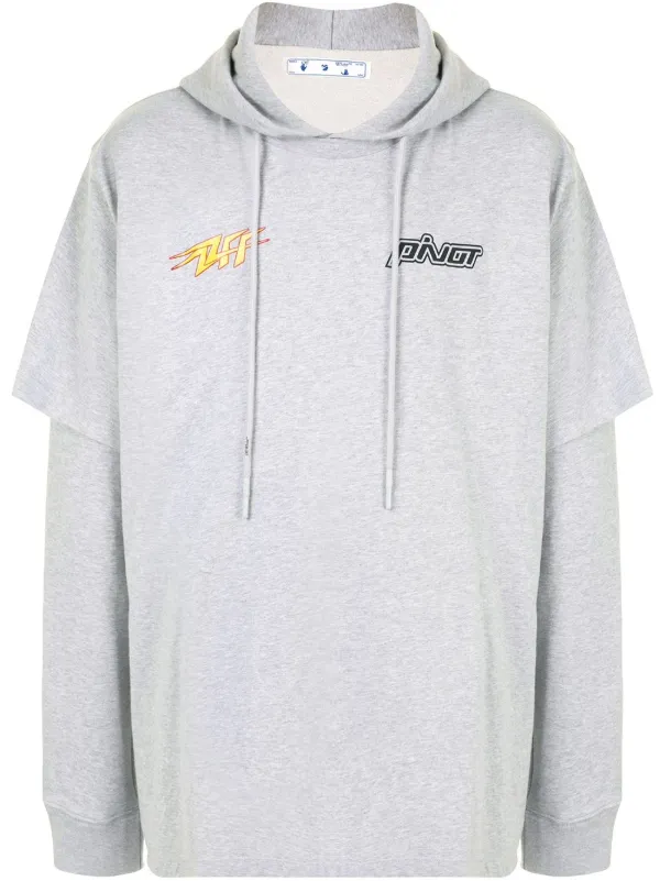 Off White Pivot Cotton Hoodie Farfetch