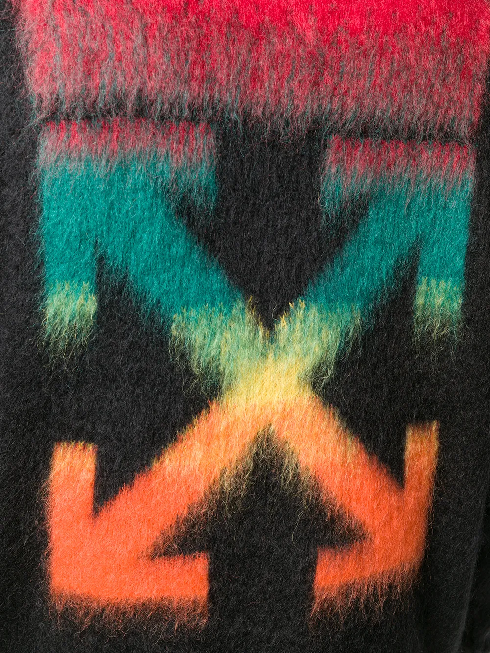 Arrows print brushed-effect jumper