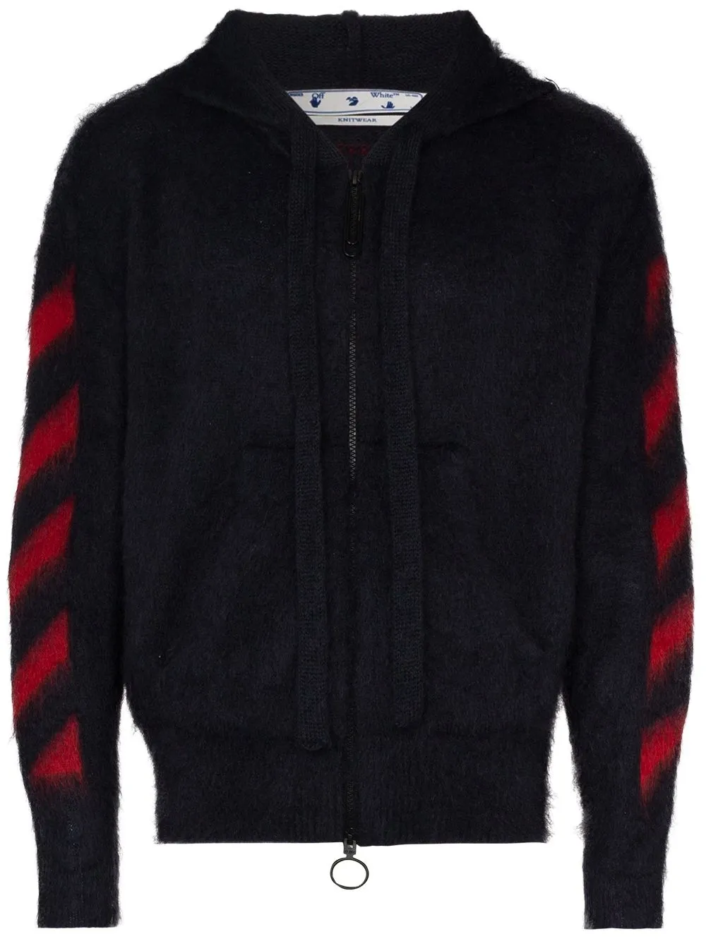 hoodie zippé à logo imprimé