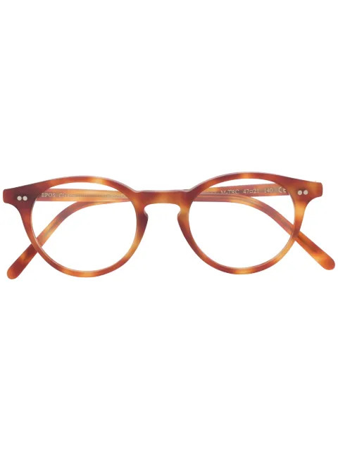 Epos lentes con armazón redonda estilo carey