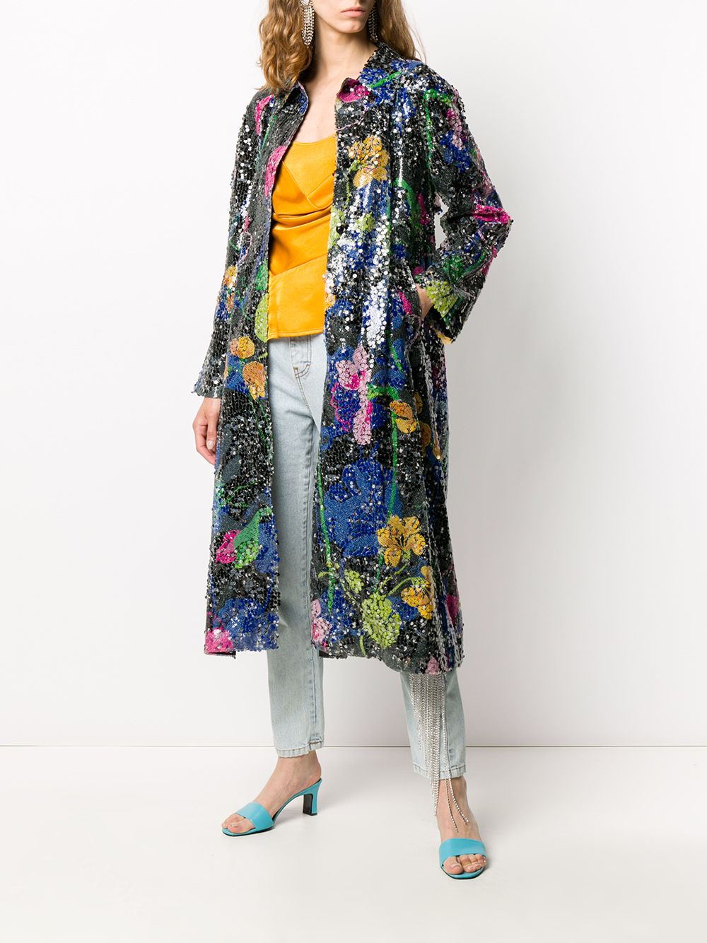 фото Ainea floral embellished trench coat