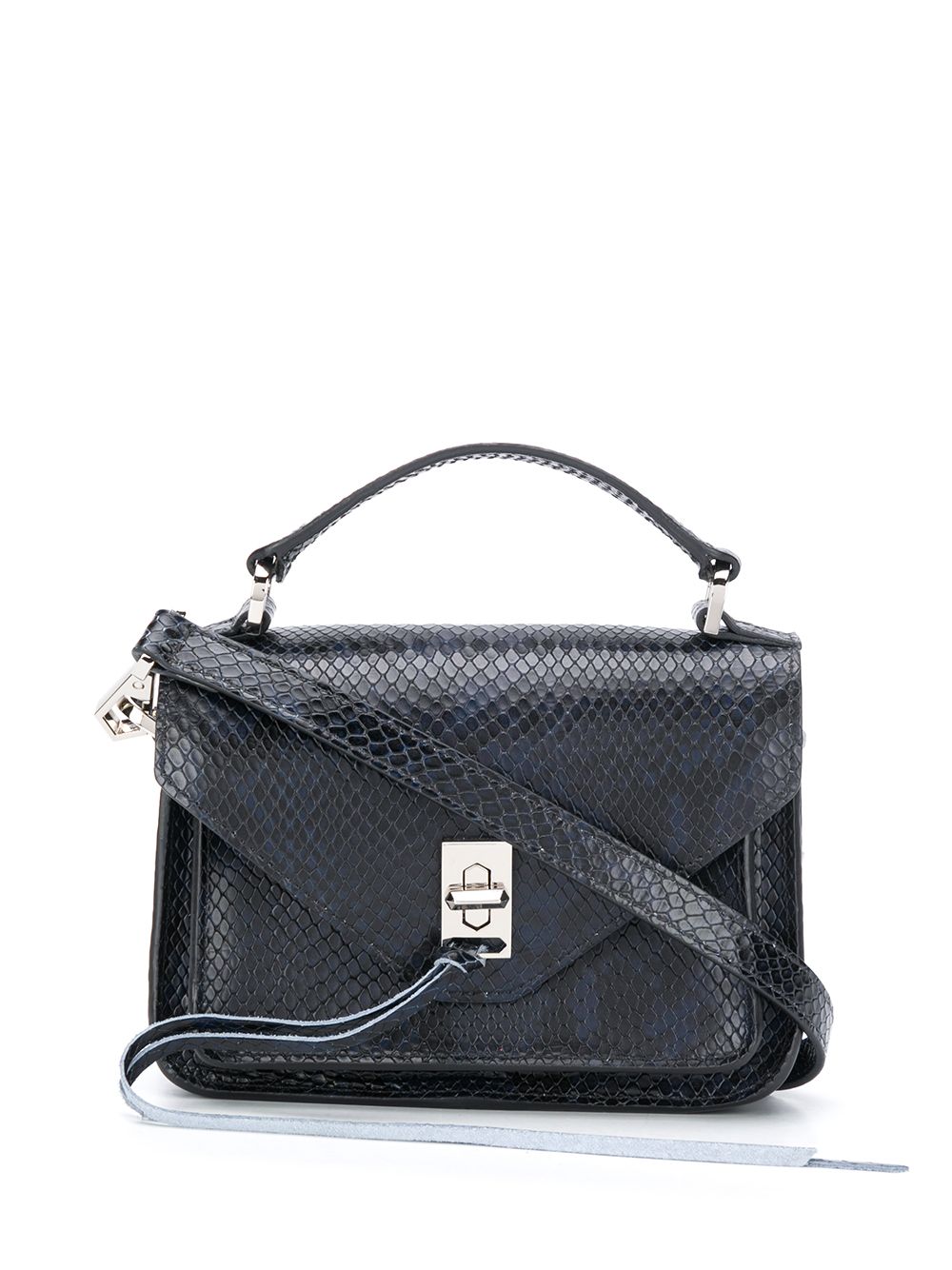 фото Rebecca minkoff mini darren snakeskin-effect satchel