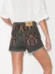 Etro embroidered-panel denim shorts