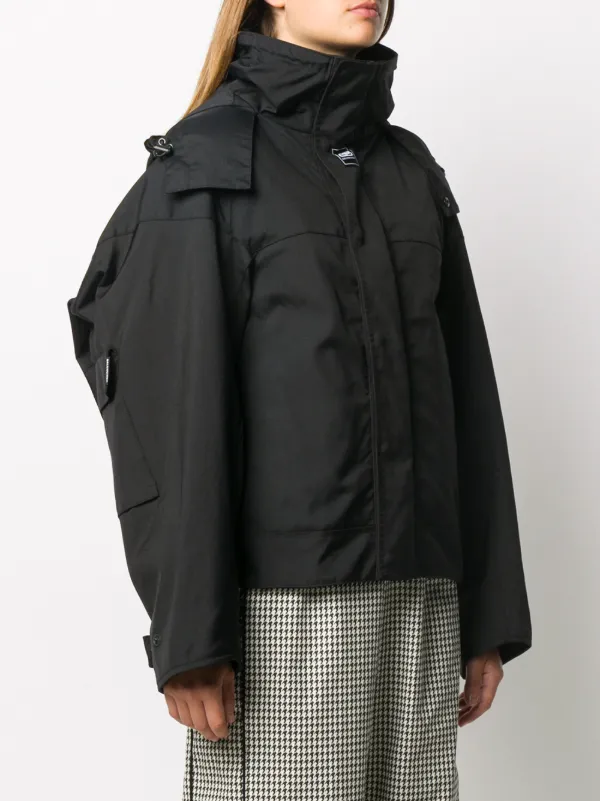 Shop black Balenciaga Upside Down oversized parka with Express 