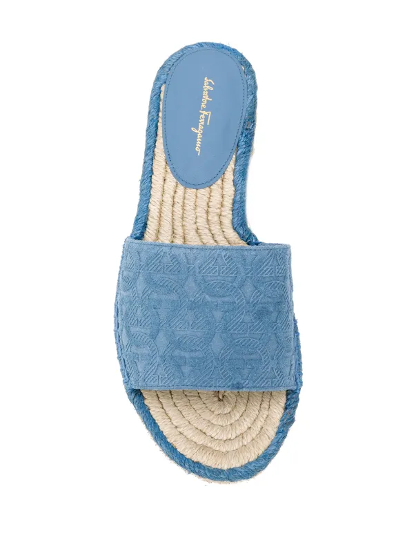 ferragamo slides blue