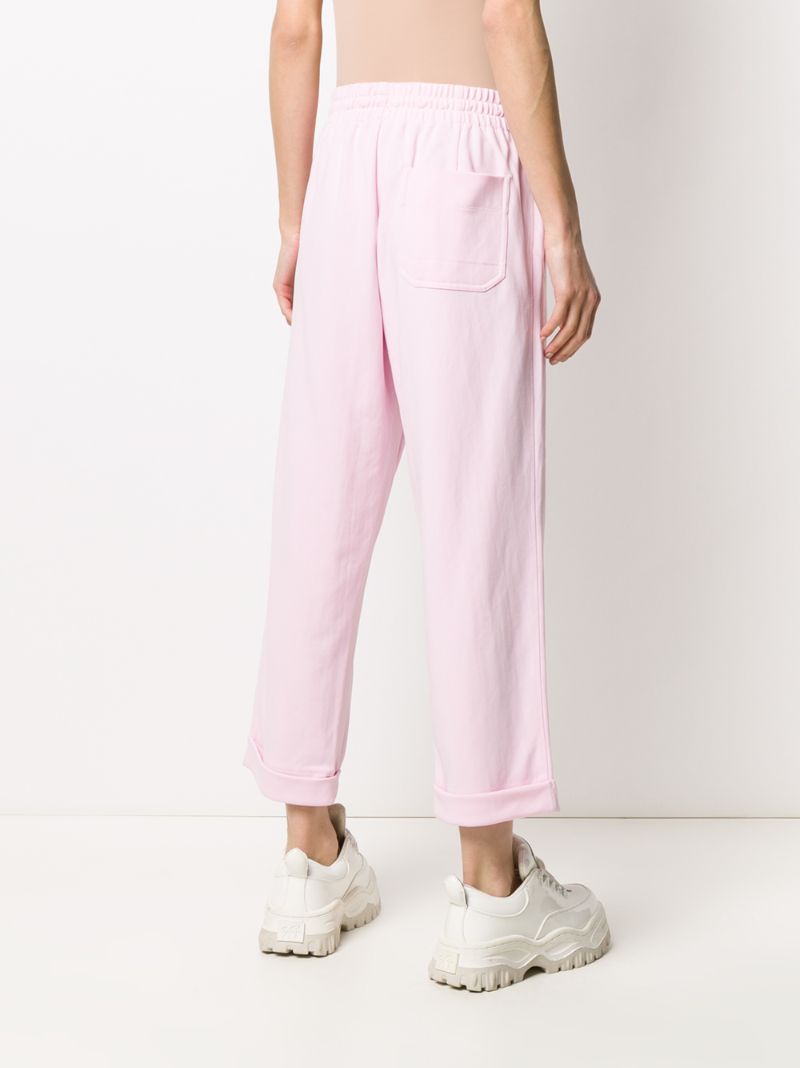 Shop Y-3 Cropped Track Trousers In Pink