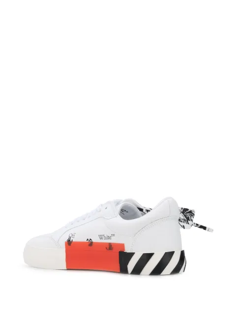 White & burgundy low vulcanized sneakers Clearance