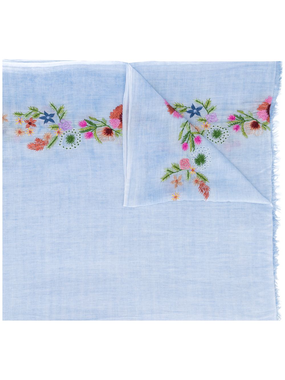 фото Faliero sarti floral-embroidered gauze scarf