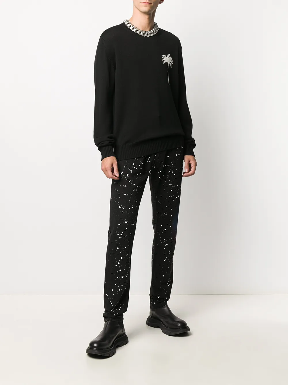 Palm Angels Jeans met cactusprint Zwart