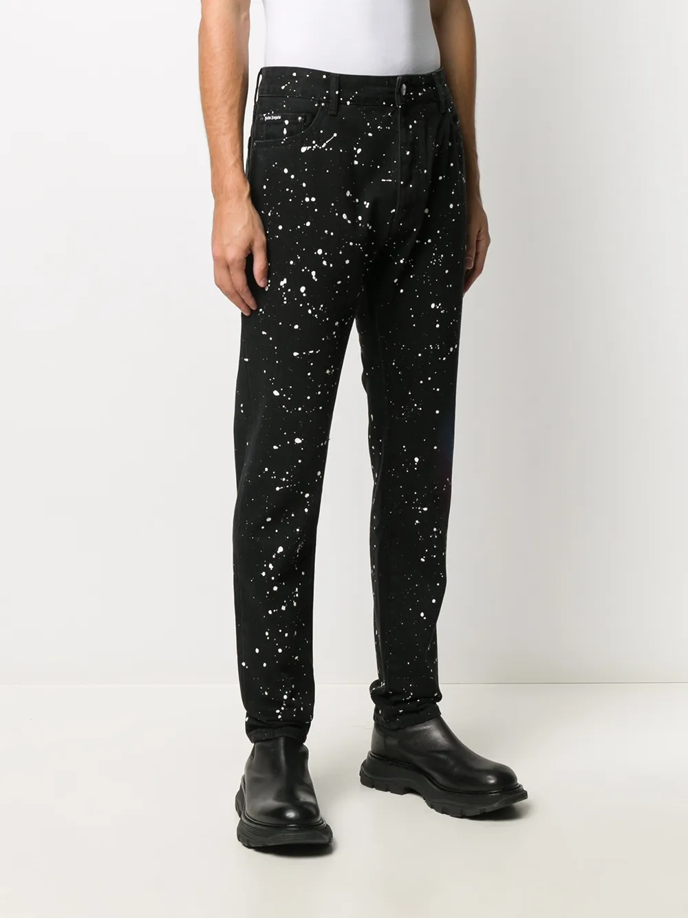 Palm Angels Jeans met cactusprint Zwart
