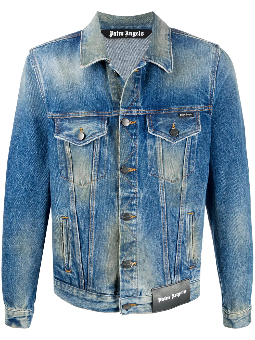 Palm Angels College Eagle Print Denim Jacket - Farfetch