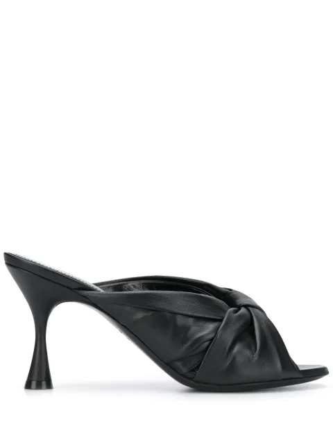 balenciaga drapy padded leather flat mules