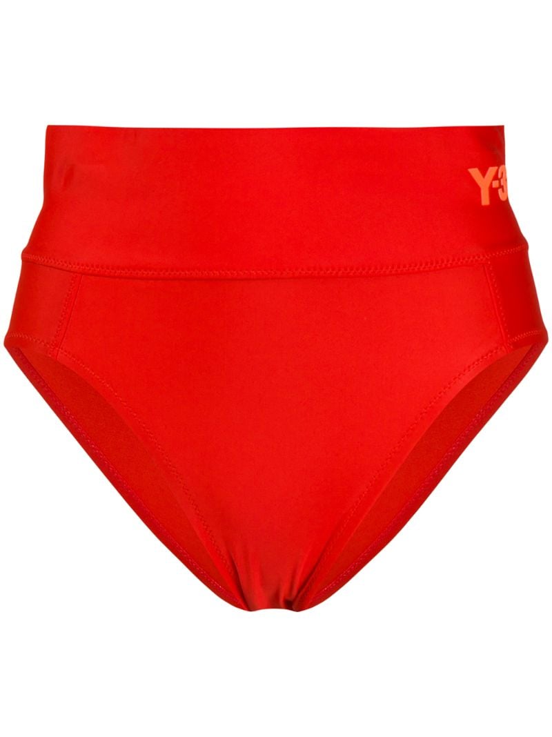 Y-3 Logo Print Bikini Bottoms In Red