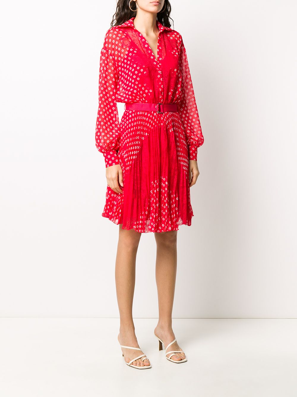 фото Ermanno ermanno dotted shirt dress