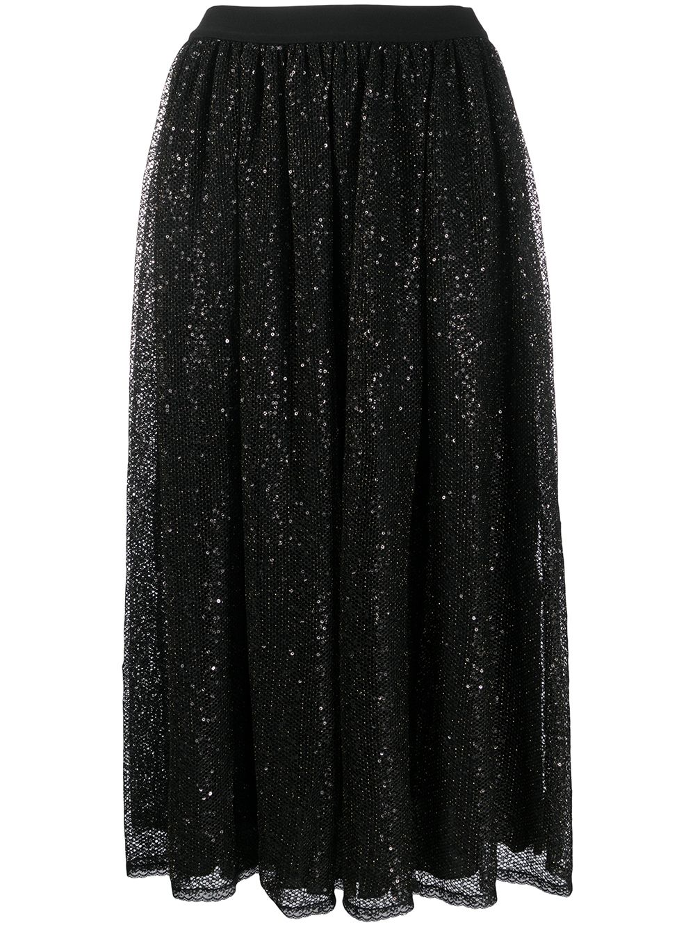 фото Ermanno ermanno mesh sequin panel midi skirt