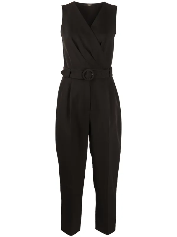 belted cropped jumpsuit