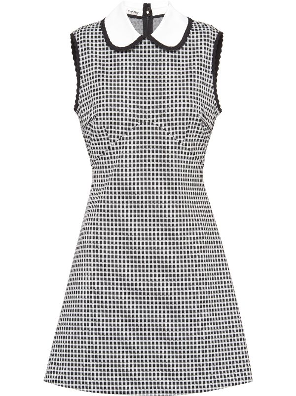 black and white gingham mini dress