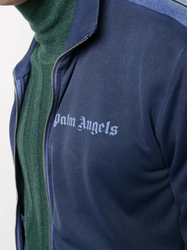 Palm Angels Garment Dyed Track Jacket | Blue | FARFETCH