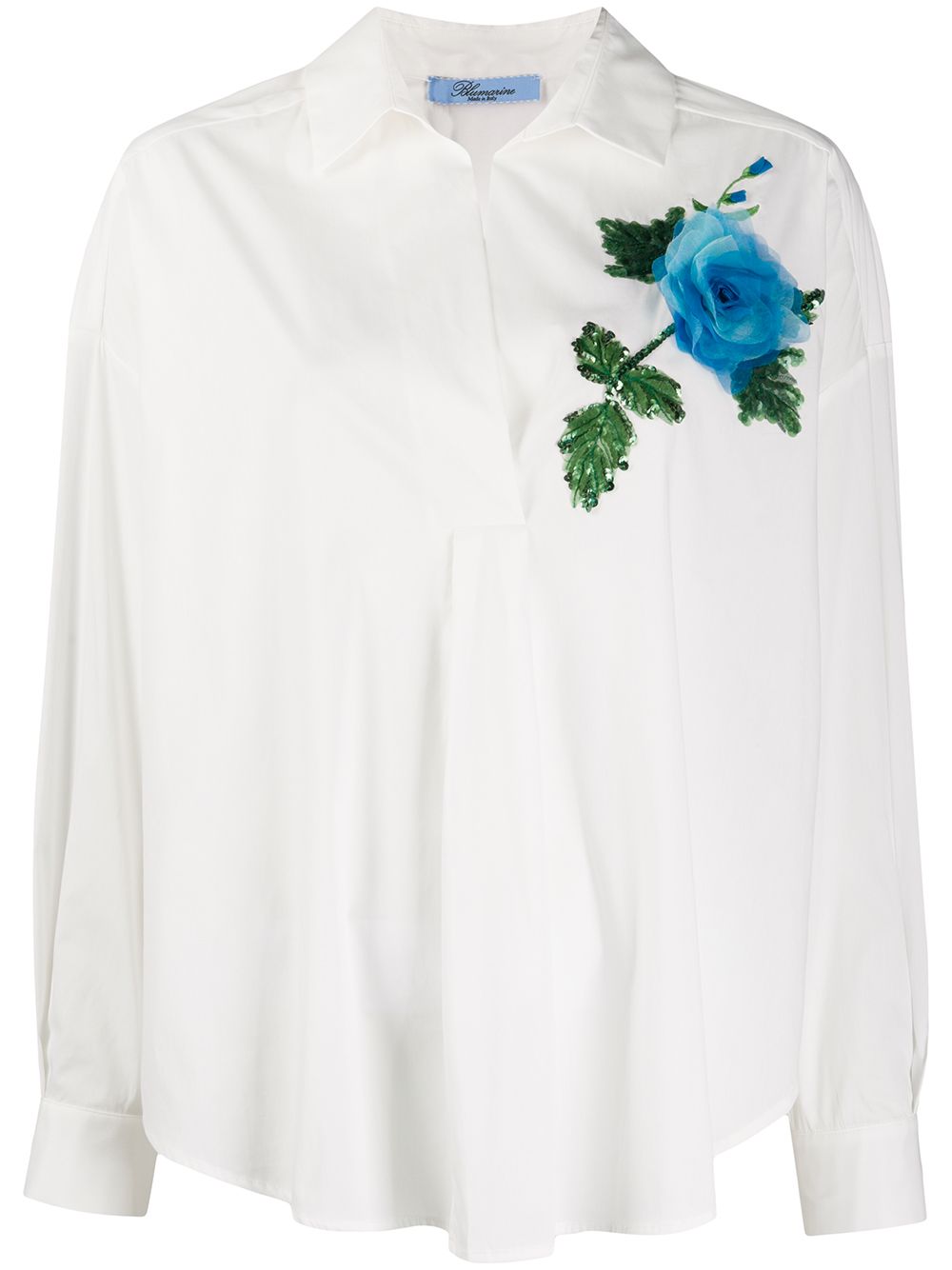 фото Blumarine sequin floral appliqué blouse