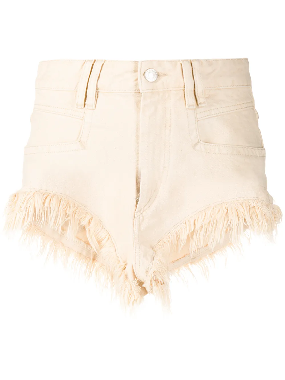 ISABEL MARANT Eneida fringed denim shorts | Neutrals | Image 1