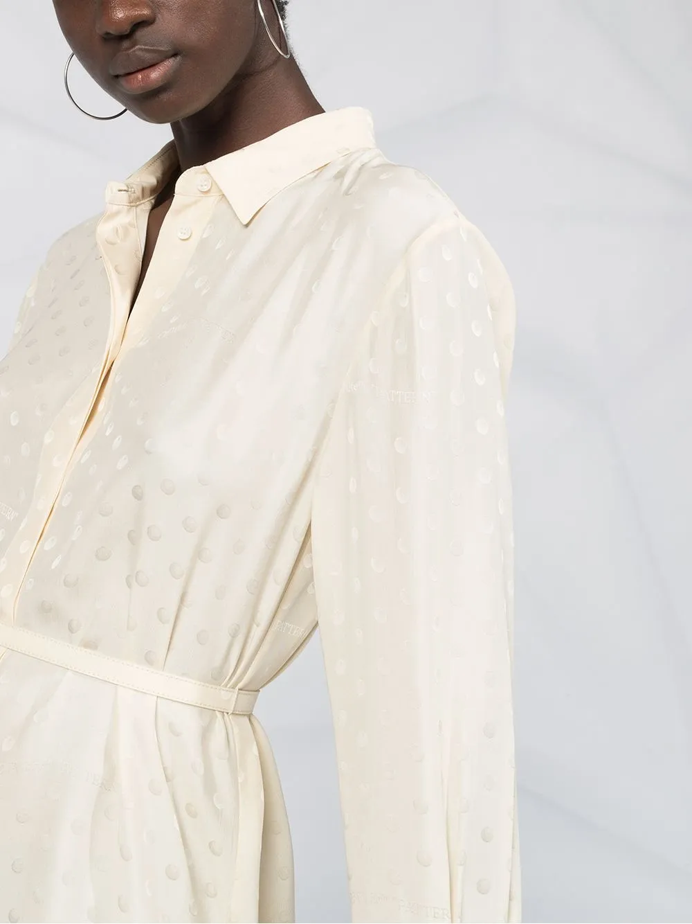 Off-White Blousejurk met ruches Wit