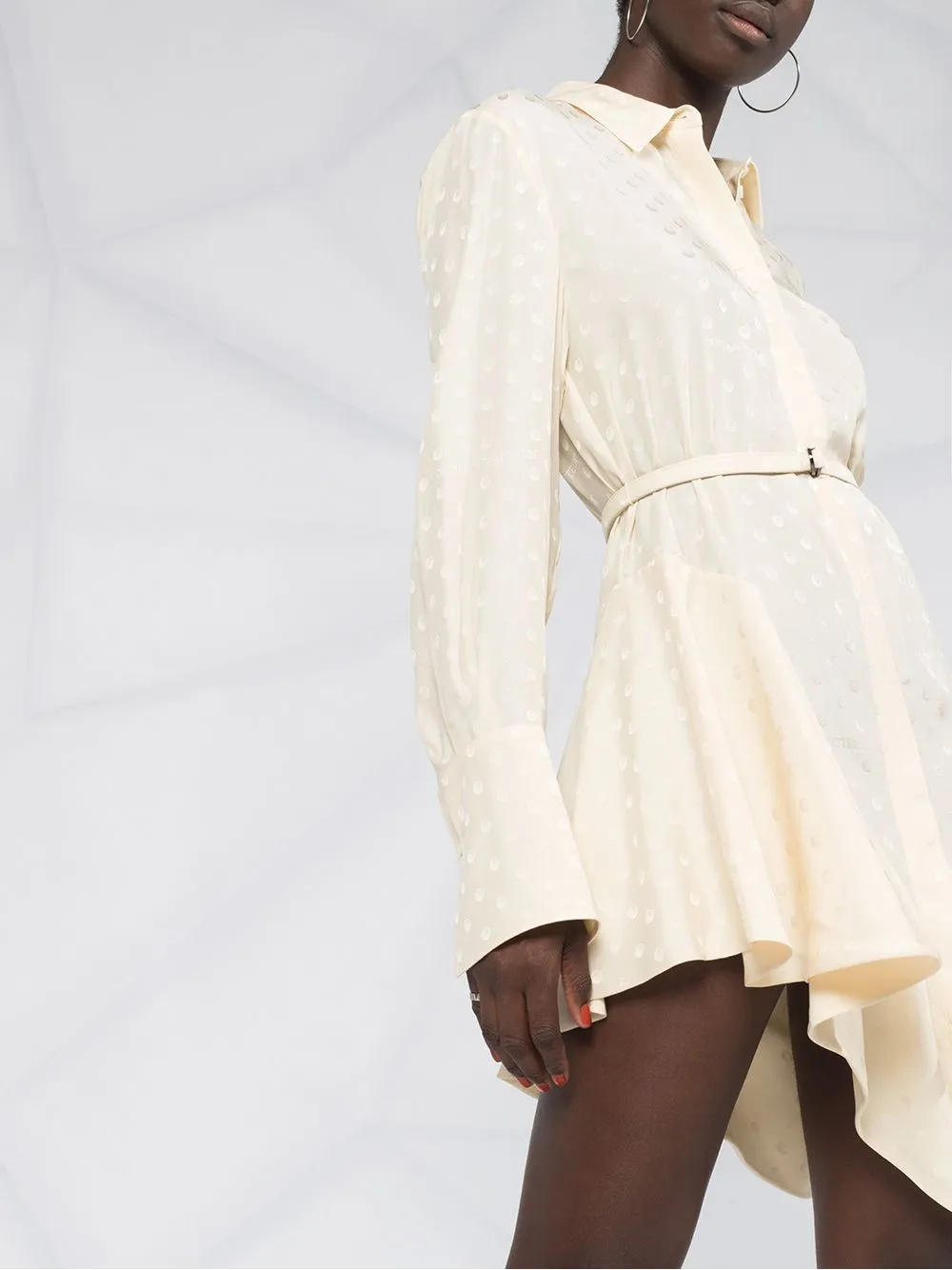 Off-White Blousejurk met ruches Wit